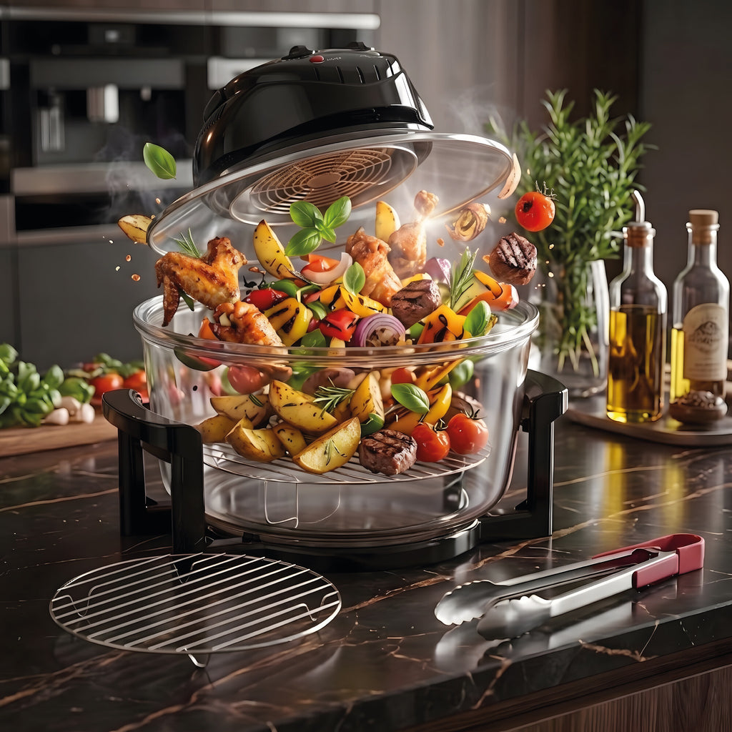 Horno freidor halógeno RAF R.5302 en uso